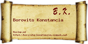Borovits Konstancia névjegykártya